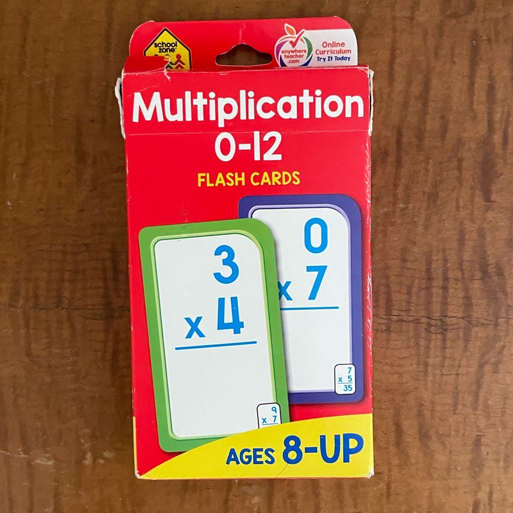 Multiplication Flash Cards, ages 8+